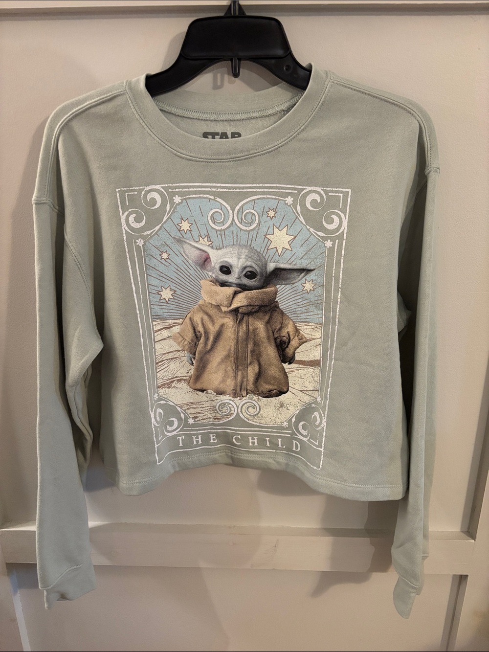 Star Wars Grogu over sized cropped sweater.